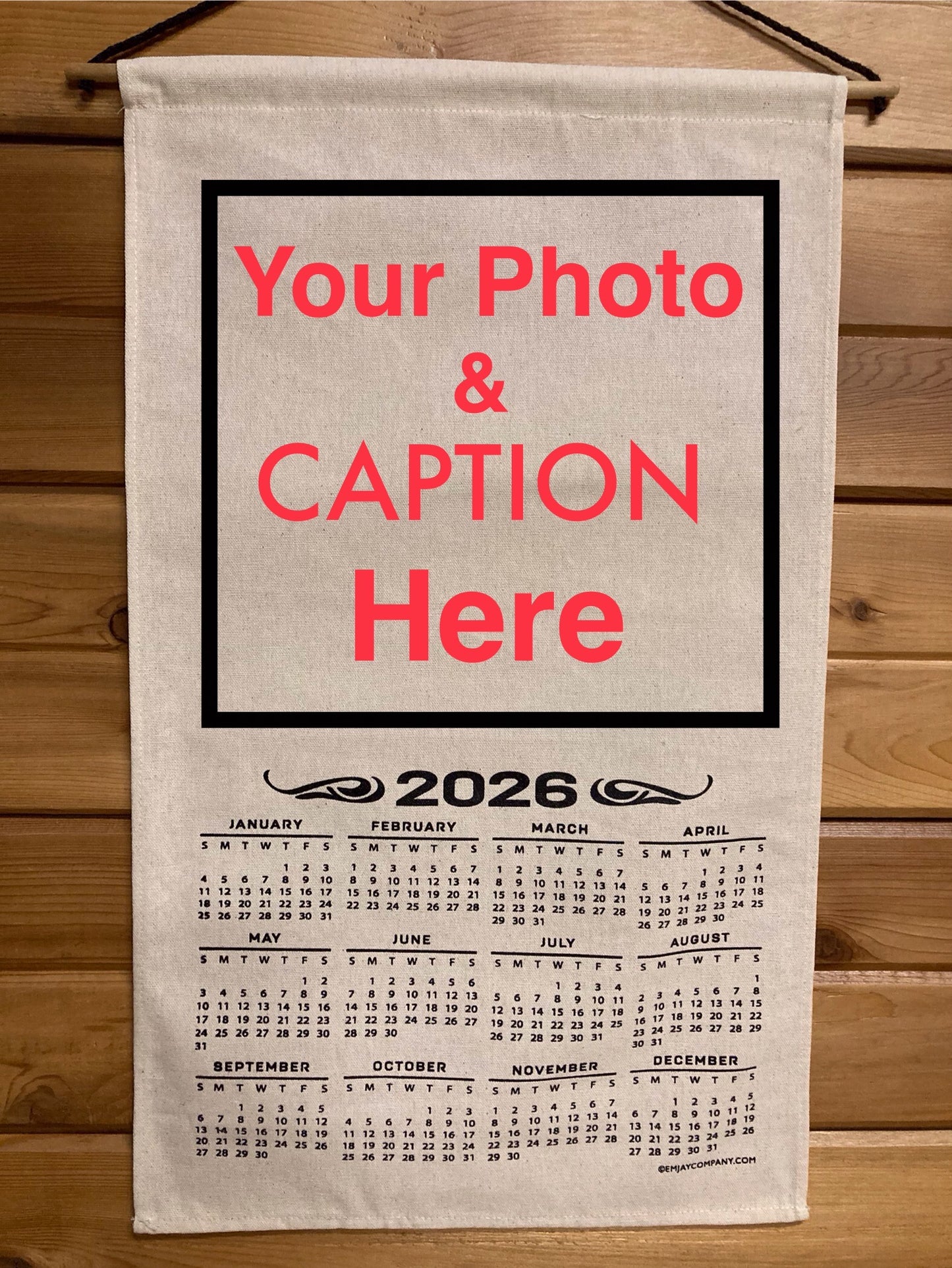 Personalized Hanging Cloth 2026 Calendar